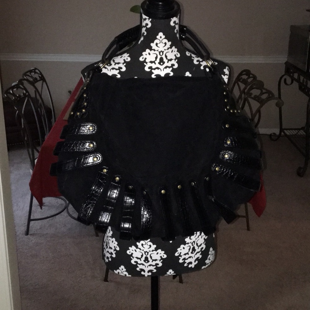 Black suede Hobo style bag